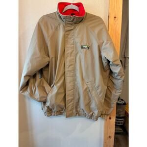 Vintage L.L. Bean Chore Coat Barn Jacket with Red Fleece Lining Gore-Tex